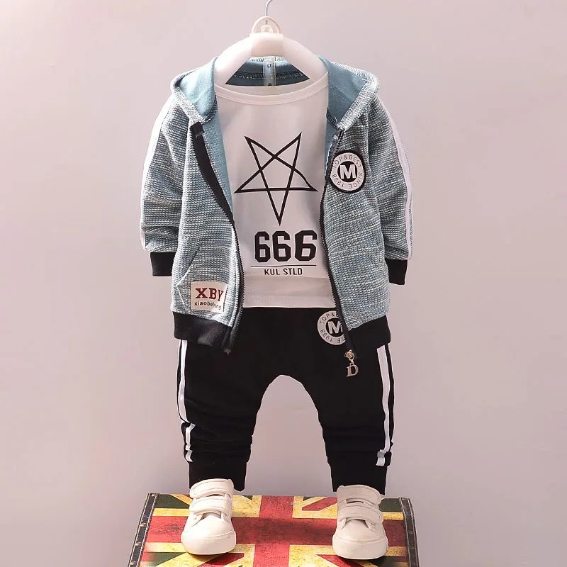 

IENENS Autumn Trend Kids Baby Boys Coat + Shirt + Pants Clothing Sets Children Outfits Suits Infant Boy Cotton Clothes