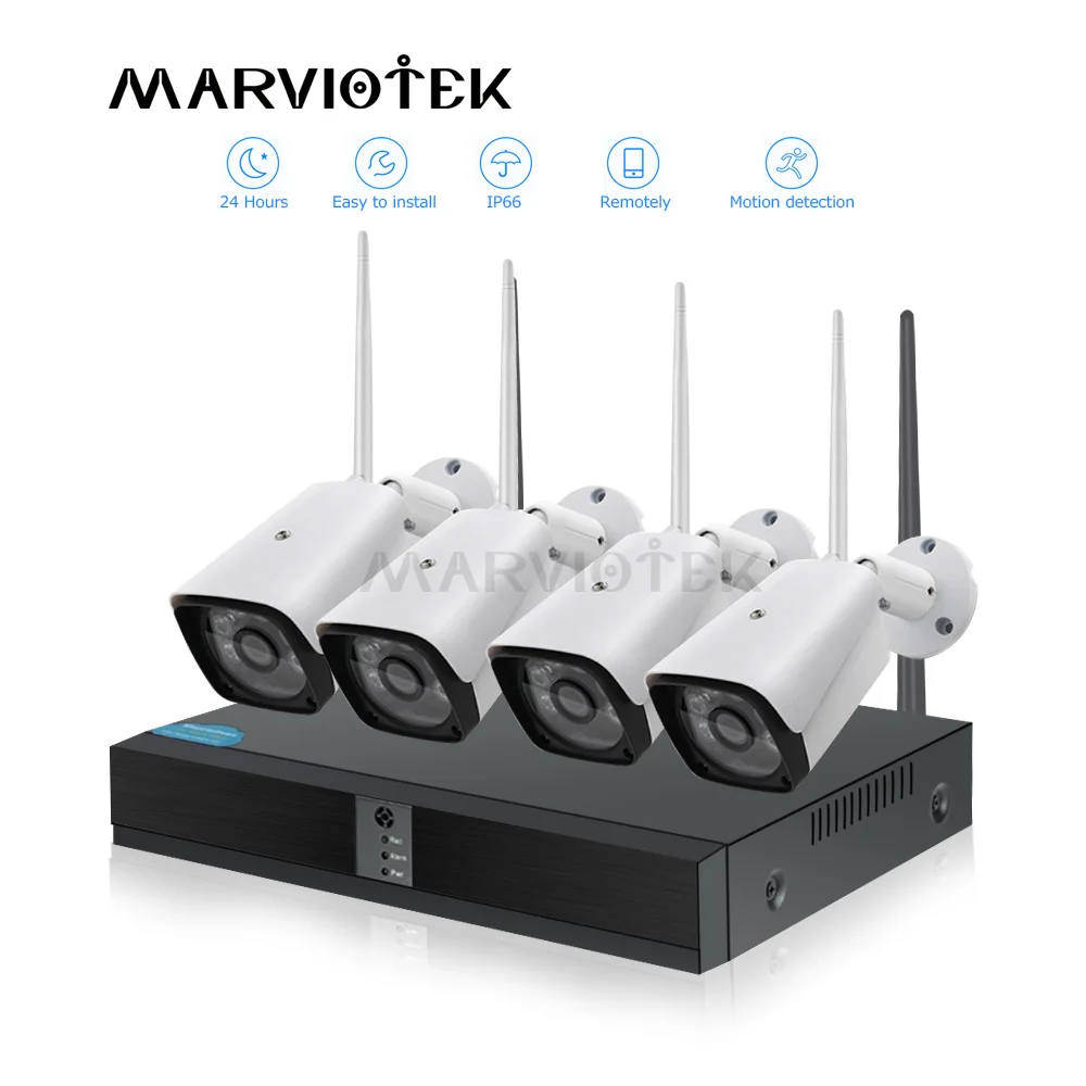 4ch Wireless Outdoor security camera system wifi CCTV System Video Surveillance ip NVR Kit 4 cameras | Безопасность и защита