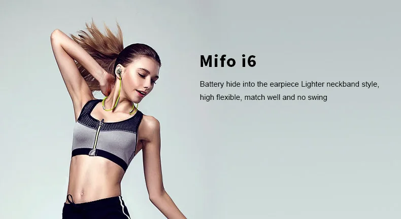Mifo i6 магнитные шейные стереонаушники музыкальные bluetooth-наушники Беспроводные спортивные наушники HiFi магнитные наушники с зарядкой