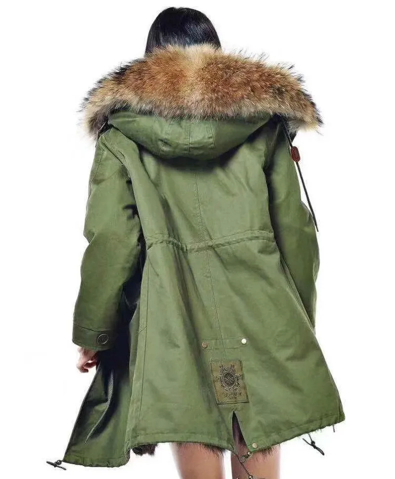 Зимняя парка для беременных, меховое пальто, куртки для беременных женщин, модная одежда размера плюс, армейский зеленый цвет, женская верхняя одежда из меха енота, пальто для беременных