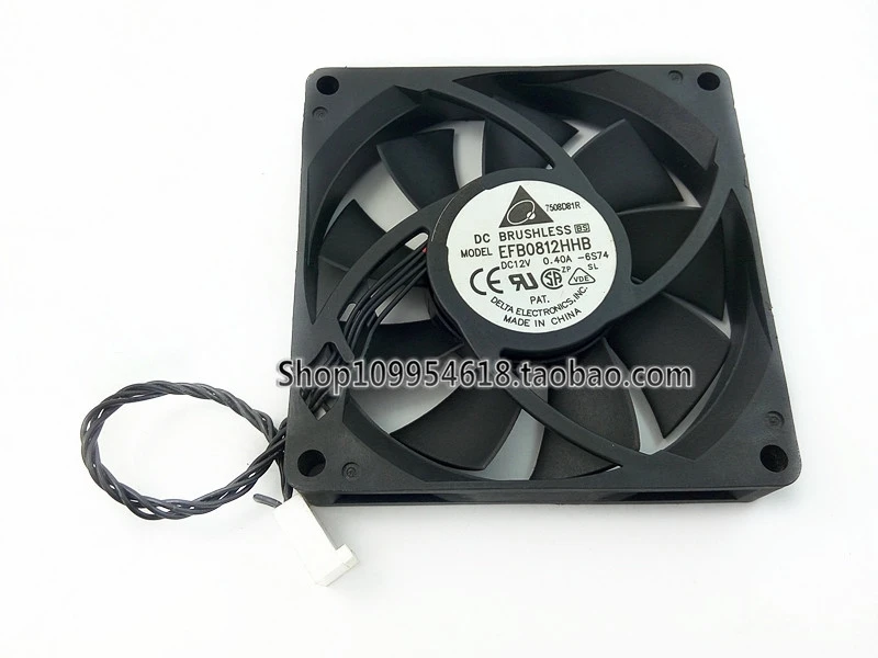 Бесплатная доставка Для Delta EFB0812HHB 6S74 DC 12V 0.40A разъем 70 мм 80x80x15 серверный квадратный
