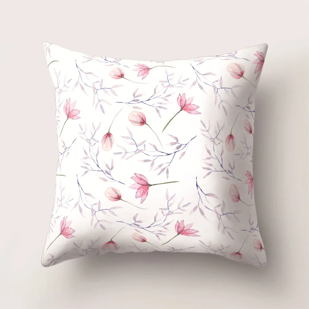 Cotton Linen Pillow Case  Tropical Plants Decorative Pillowcases Flamingo Flowers Pillows Covers