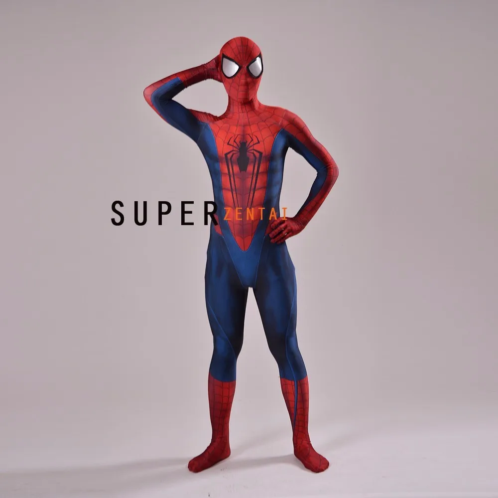 Человек-паук костюм Fullbody 3D Тенты паук костюм супергероя Лидер продаж Хэллоуин Косплэй костюм