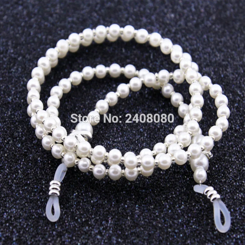 

White Acrylic Beaded Women Cord Glass Reading eyeglasses Neck Strap Eyeglass Holder Red Cord Glasses Strap 228