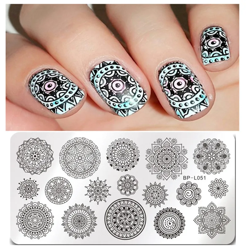 

12*6cm BORN PRETTY Rectangle Stamping Template Floral Nail Manicure Image Plate BP-L051