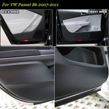 

Brand New 1 Set Interior 3D Carbon Fiber Doors Side Edge Anti-kick Protection Pad Sticker For VW Passat B6 2007-2011