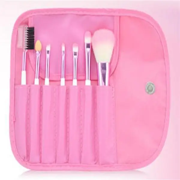 Hot 7pcs Kit Makeup Brushes Professional Set Cosmetic Lip Blush Foundation Eyeshadow Brush Face Make Up Tool Beauty Essentials - Handle Color: Pink