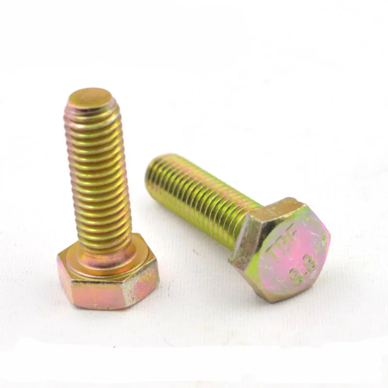 M10*16/30 110mm Hexagon Screw External Hex Bolts Color zinc Plating 8.8