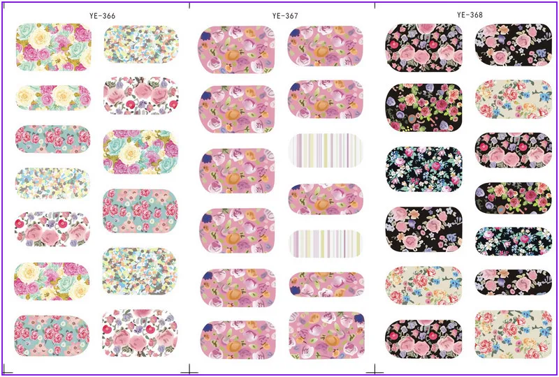 

3 PACK/ LOT WATER TRANSFER DECAL NAIL ART NAIL STICKER FULL COVER FLOWER VINE GRASS YE366-368