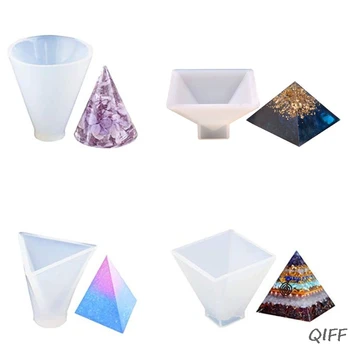 

4 Pack Pyramid Silicone Epoxy Resin Molds Resin Casting for DIY Making Set of Jewerly Making Tools