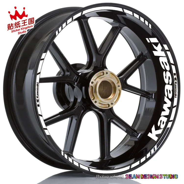 For Kawasaki ZX-6R ZX-9R ZX-10R ZX-12R Z1000 Z800 Z750 636 Motorcycle Wheel Sticker Decal Reflectiv