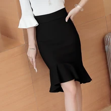 Женская юбка с оборками подол миди юбка тонкая трикотажная юбка миди красивые женские юбки "рыбий хвост"