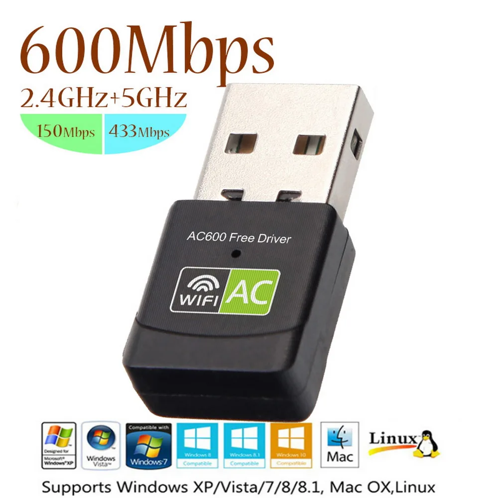 Антенна wi fi Kebidu USB 600 мбит/с 2 4 ггц + 5 ггц|Сетевые карты| |