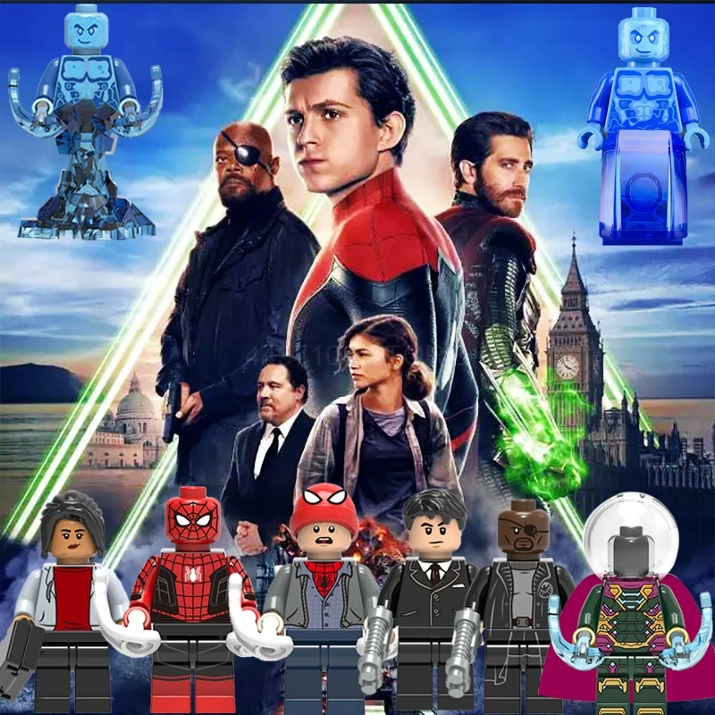 

Toys Blocks Spider Man Far From Home SuperHeroes Hydro Man Mysterio Nick Furry Michelle Blocks Toy Story 4 Marvel Avengers Hulk