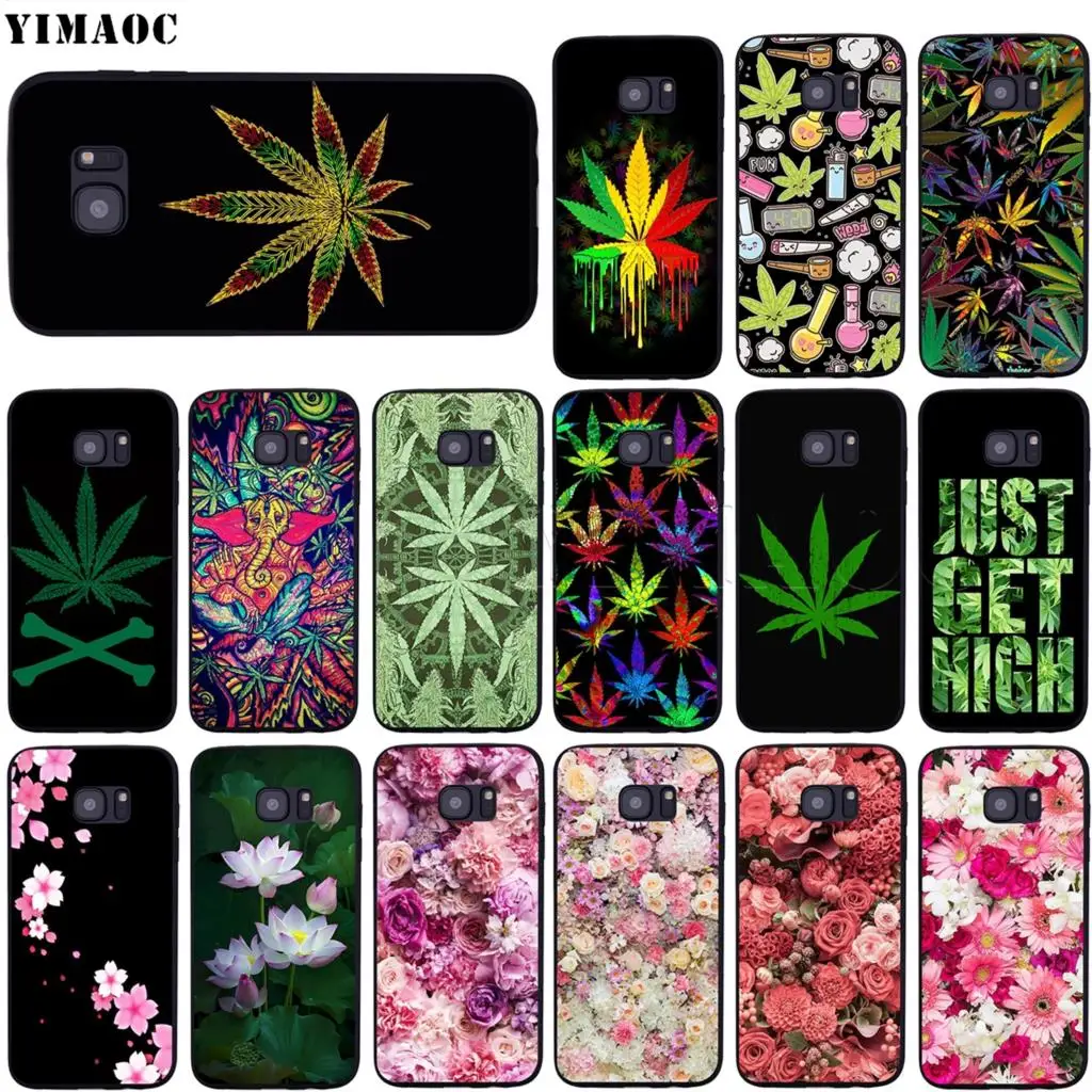 

YIMAOC Weed Leaf Case for Samsung Galaxy A7 A8 A9 A10 A20 A30 A40 A50 A70 M10 M20 M30 S10e J6 Plus