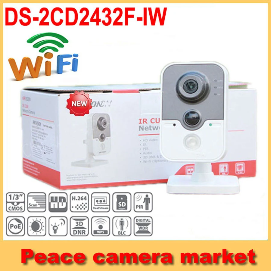 

Hikvision Wifi Camera 3mp DS-2CD2432F-IW, IP Camera 1080p IR Cube w/3D DNR,Up to 10m IR,PIR, Network CCTVIP camera