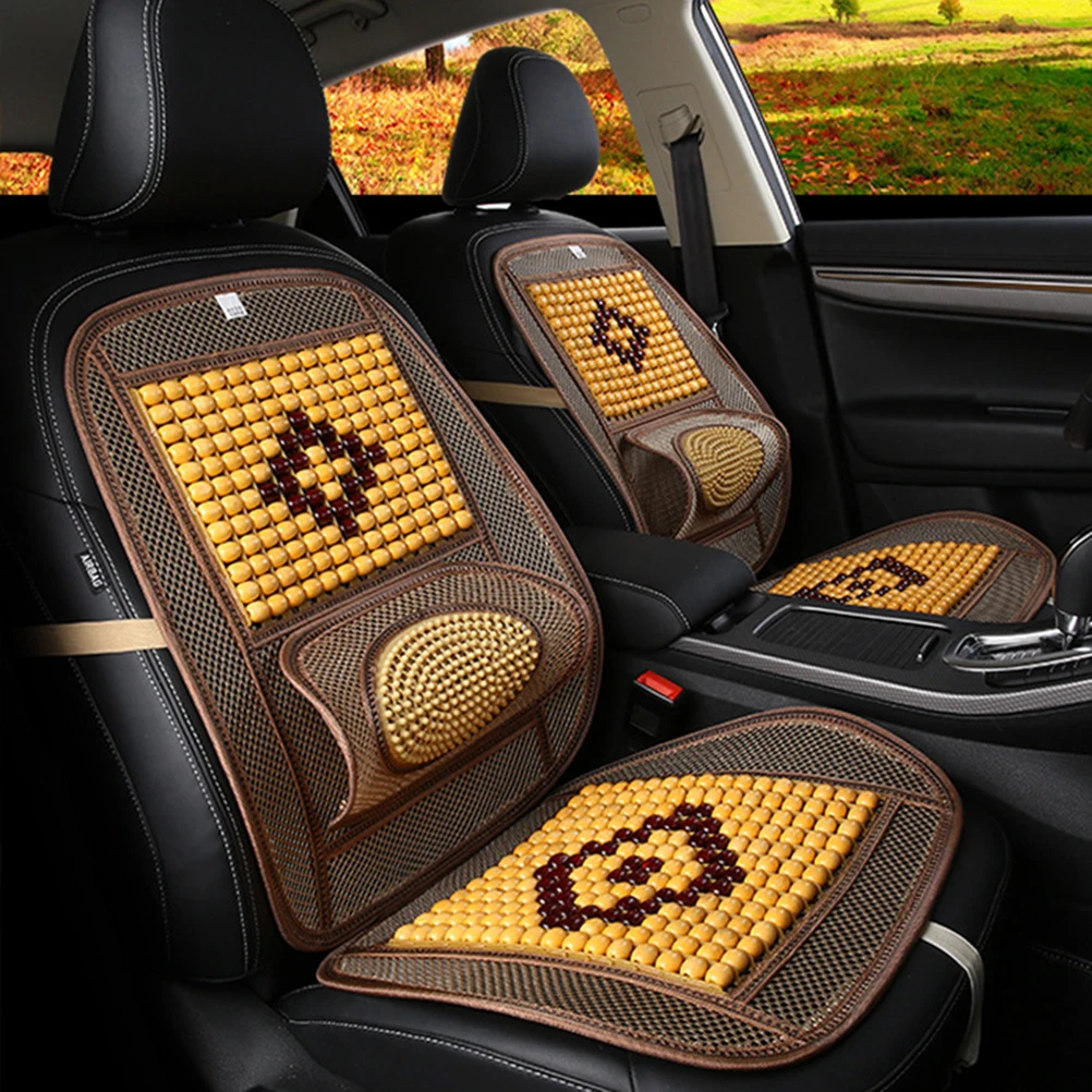 1pc Car Seat Cover Summer Cool Wooden Beads Auto Covers Universal Single Piece Breathable Pad Cushion Supplies | Автомобили и