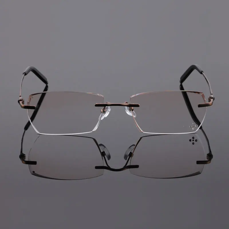Reven Jate 611 чистый титан без оправы, со стразами резка мужские очки оправа оптические очки по назначению мужские очки мода