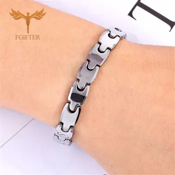 

Factory Inventory Cleanup! One Thousand Gray Tungsten Steel Bracelets for Men Women Magnetic Chain Bracelet Bangle Jewelry