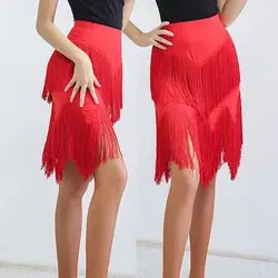 Юбка для латинских танцев для женщин сексуальная ча-ча Самба Танго бахрома танцевальная одежда бальных Сальса Румба кисточкой для занятий