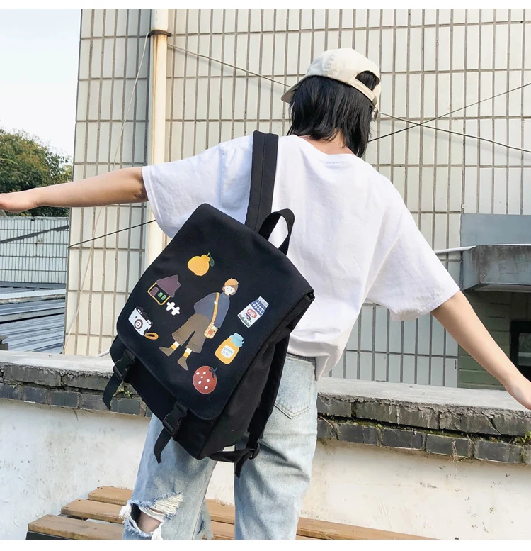 Харадзюку мультфильм печать школьные сумки женские рюкзаки большой емкости женский рюкзак для путешествий милые рюкзаки для студентов книжные сумки