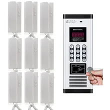 Умеренная цена Невизуальный Строительство домофон. для 9-квартиры аудио домофон, удостоверение личности и пароль разблокировать функции