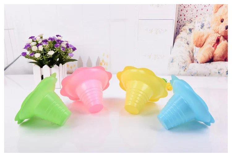 

500psc/lot disposable plastic ice cream Parfait sundae cup Flower shape cups Bowls 250ML