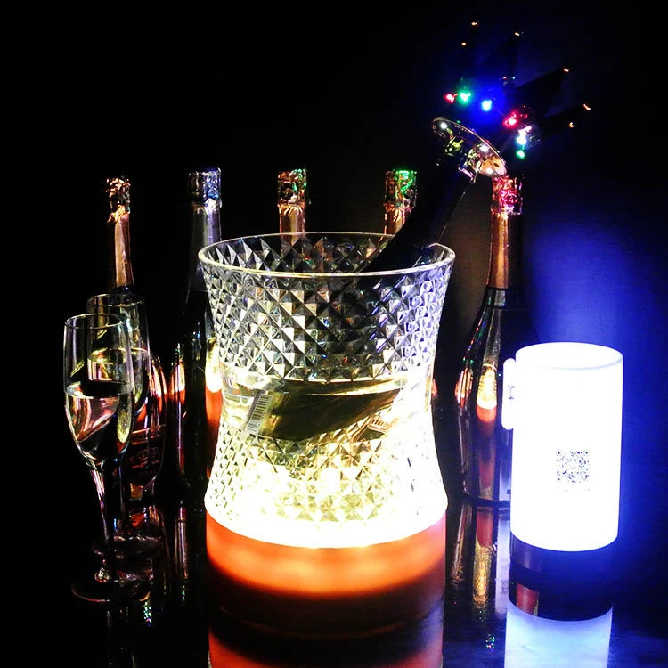 

15%,Cup Shaped LED Ice Bucket Single Champagne Beer Bucket Tub Chargeable Color Changing Wine Cooler Wine Rack Bar Supplies