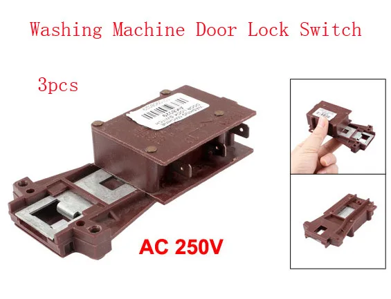 

AC 250V 16 Amp 4A SPST NO Metal Door Lock Switch for Washing Machine Washer 3pcs