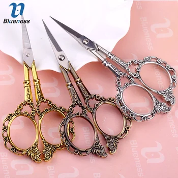 

Blueness Stainless Steel European Vintage Scissors Antique Floral Sewing Scissor for needlework Tailor Shears Fabric DIY Tools