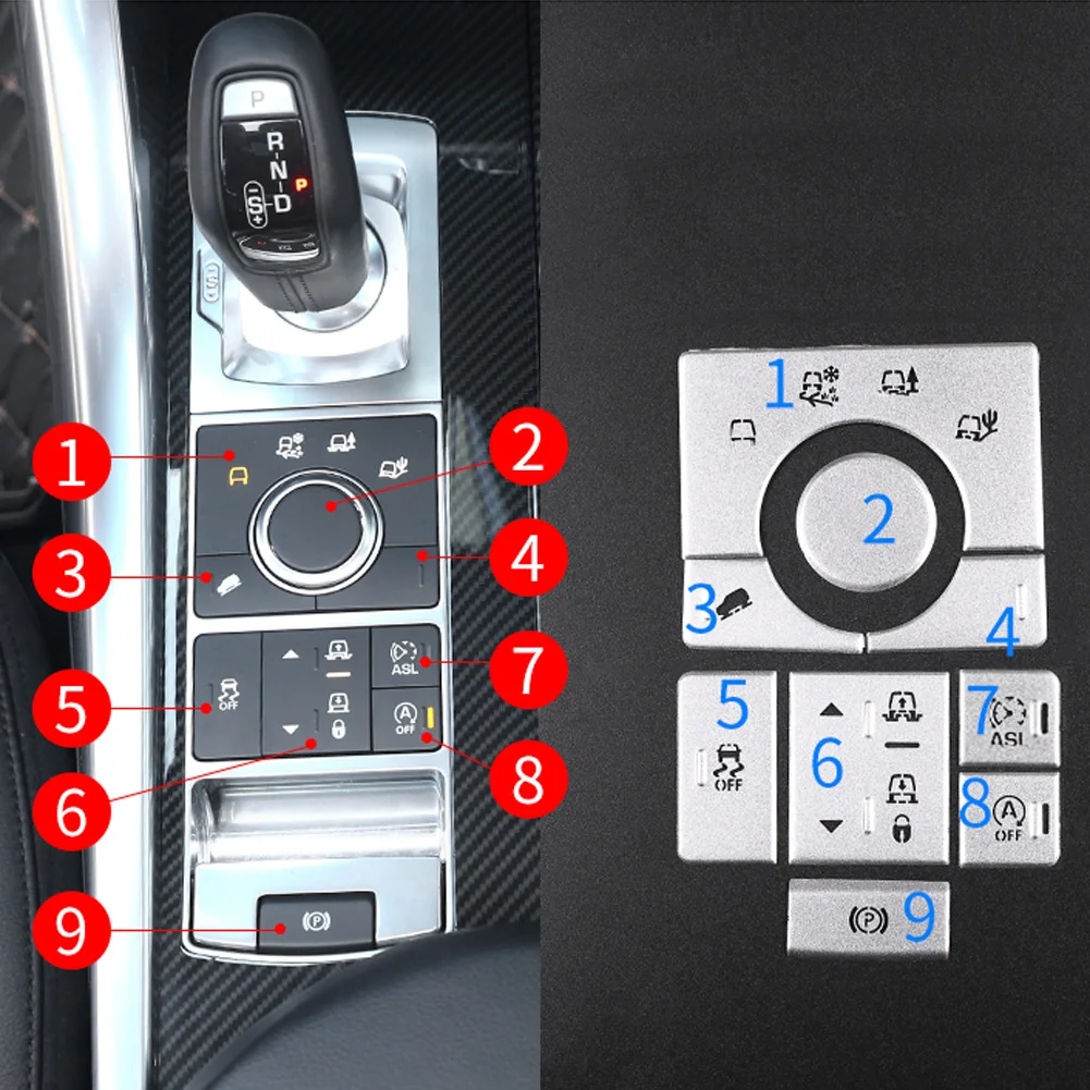 Автомобильные аксессуары центральная консоль Кнопка регулировки режима местности наклейки с блестками для Land Rover Range Rover Sport L494