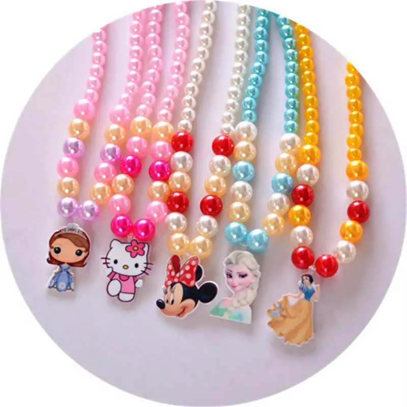 2 pcs/lot Disney Children's Doll Accessories Girls Necklace + Bracelet Set Baby Gift Frozen princess 2 pcs/lot Disney Children's Doll Accessories Girls Necklace + Bracelet Set Baby Gift Frozen princess