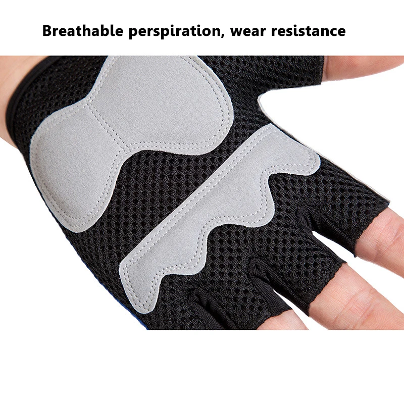 1 Pair Gym Gloves Half Finger Sports Exercise Weight Lifting Gloves Body Building Anti-skid Training Heavyweight Fitness Gloves