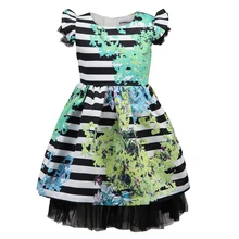 Детское платье для девочек от 2 до 8 лет платье принцессы с цветочным рисунком для девочек Одежда для маленьких девочек осенние платья Детская праздничная одежда бальное платье