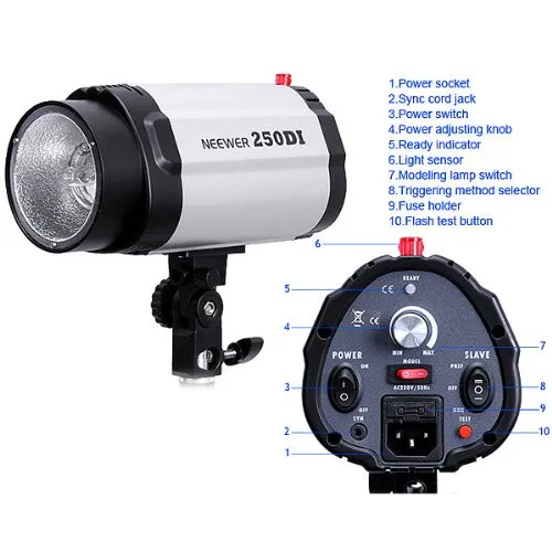 NEEWER 250 W Studio Flash/Strobe Modeling Light-отлично подходит для любителей или профессионалов студийных фотографов