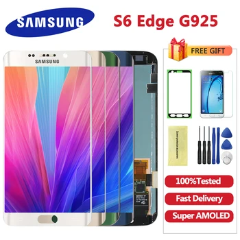 

Super Amoled S6 Edge LCD Display For Samsung Galaxy S6 Edge G925 G925F G925A Touch Screen Digitizer Assembly LCD Replacement