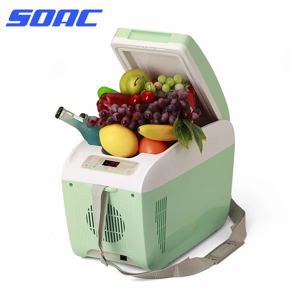 12V 8L Portable Car Refrigerator with Strap Design Handhold for Travel
