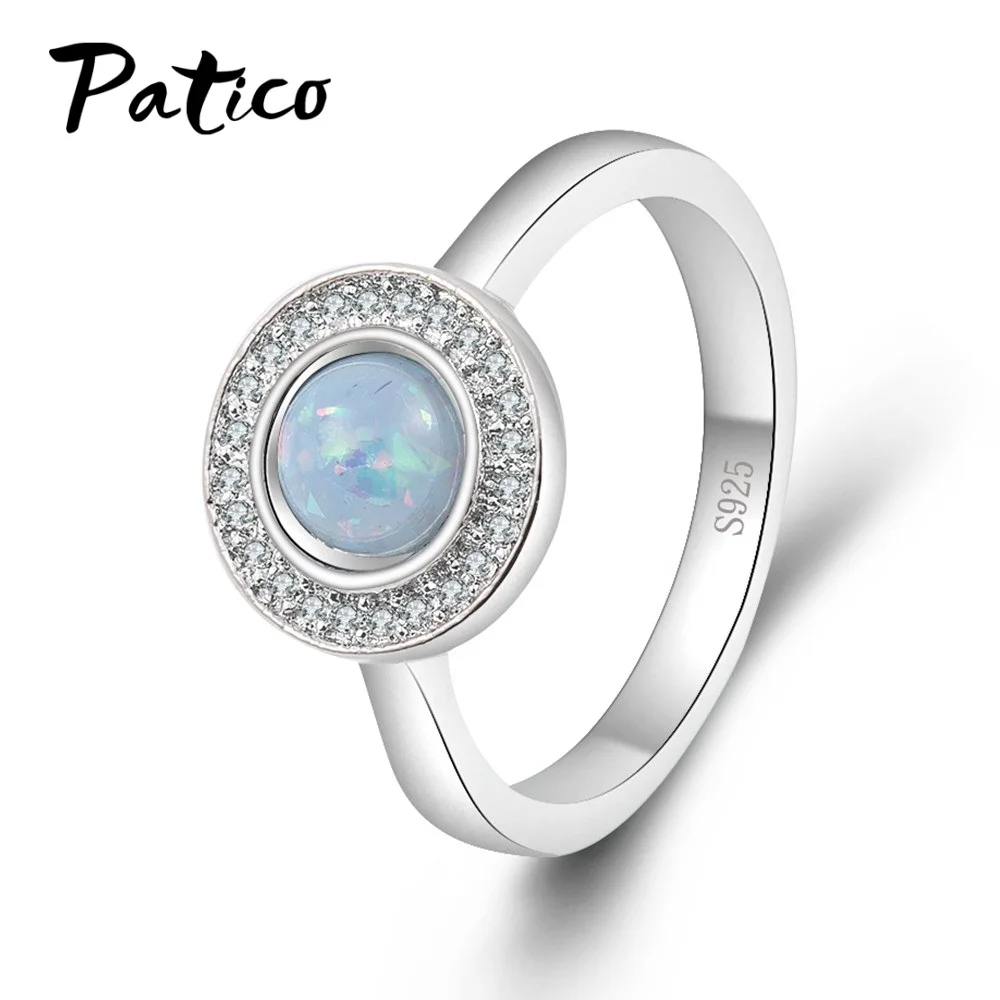 

New Simple Solid 925 Sterling Silver Rings Party Jewelry Blue Stone Fashion Rings For Women Anniversary Gift Big Sale