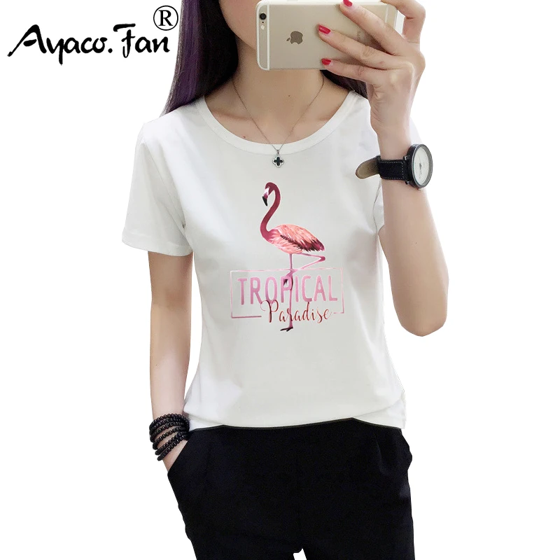 تي شيرت 2019 الصيف جديد لطيف الحيوان طباعة قصيرة الأكمام س الرقبة النساء أعلى للفتيات الطلاب يتأهل لينة سيدة قميص أبيض المحملات