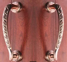 300mm Wooden,Glass Door Pulls Antique High Quality Door Handles Bronze Zinc Alloy Home Ktv Hotel Big Gate Door Pulls Handles