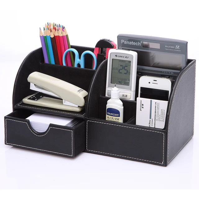 PU Leather Desk Organizer - Pen