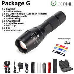 Portable Zoom Flashlight XM-LT6 9000LM 5 Mode LED Flashlight Torch Hunting LED Camping Tactical Switch luz glare Flashlight Set Portable Zoom Flashlight XM-LT6 9000LM 5 Mode LED Flashlight Torch Hunting LED Camping Tactical Switch luz glare Flashlight Set