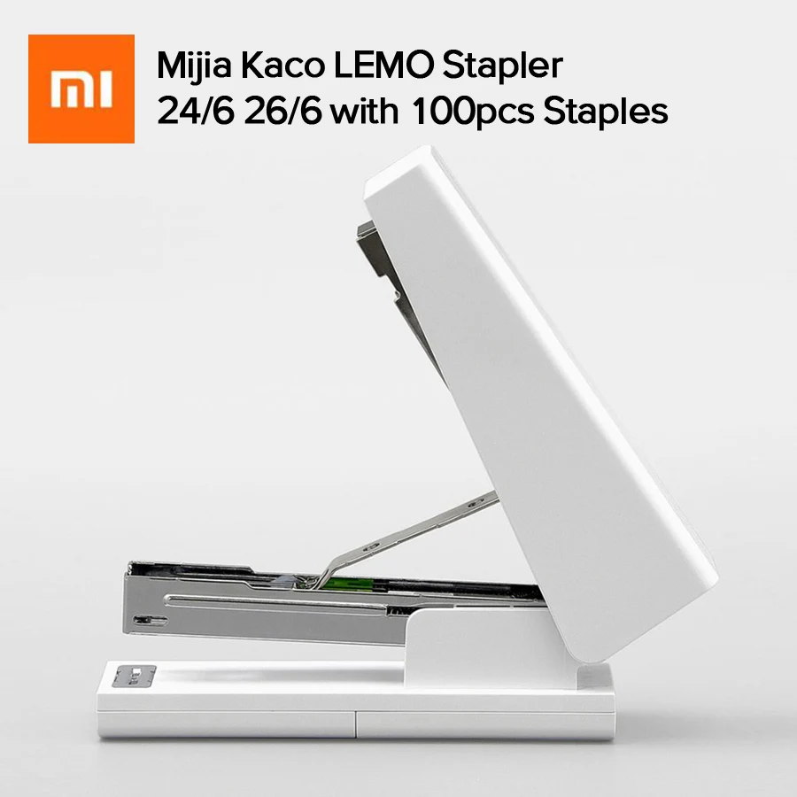Степлер Xiaomi Mijia Kaco LEMO 24/6 26/6 с 100 шт. скоб для бумаги офиса школы набор умного дома