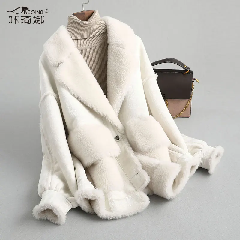

Real Fur Coat Female 100% Wool Coat Winter Jacket Women Clothes 2019 Lamb Fur Korean Jackets Suede Liner Abrigo Mujer MY3486