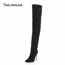 Women High Heel Black Stretch Suede Over Knee Thigh High Boots Ladies Pointed Toe High Heel Winter Keep Warm Shoes Free Shipping Women High Heel Black Stretch Suede Over Knee Thigh High Boots Ladies Pointed Toe High Heel Winter Keep Warm Shoes Free Shipping