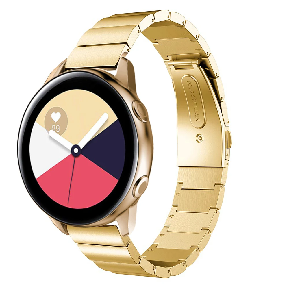 Ремешок для часов Samsung Galaxy Watch Active 1 2 браслет из нержавеющей стали цвета розового