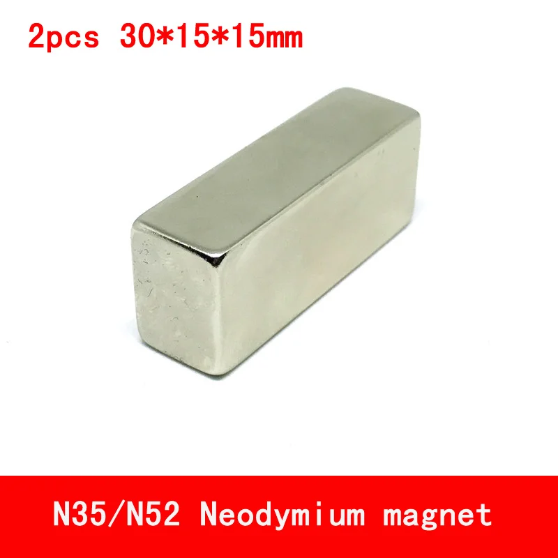 

2PCS/lot 30*15*15mm N35 N52 neodymium magnet strong block magnets
