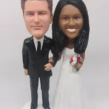 Экспресс- Персонализированная кукла с качающейся головой свадебное Подарочное свадебное украшение из полистоуна на заказ кукла