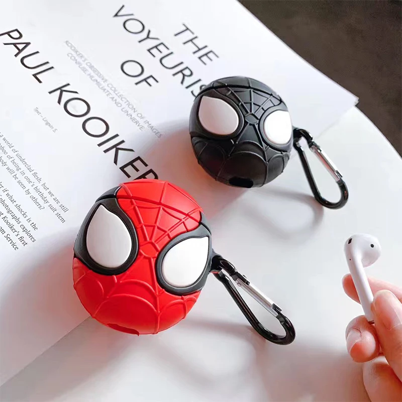 VOZRO Spiderman беспроводные bluetooth наушники чехол для Apple AirPods силиконовые наушники Чехлы для Airpods 2 защитный чехол