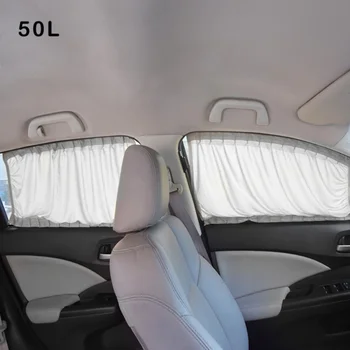 

2Pcs General Application Car Rear Window Sun Shade Sunshade Blind Curtain Black Cloth For Baby And Family
